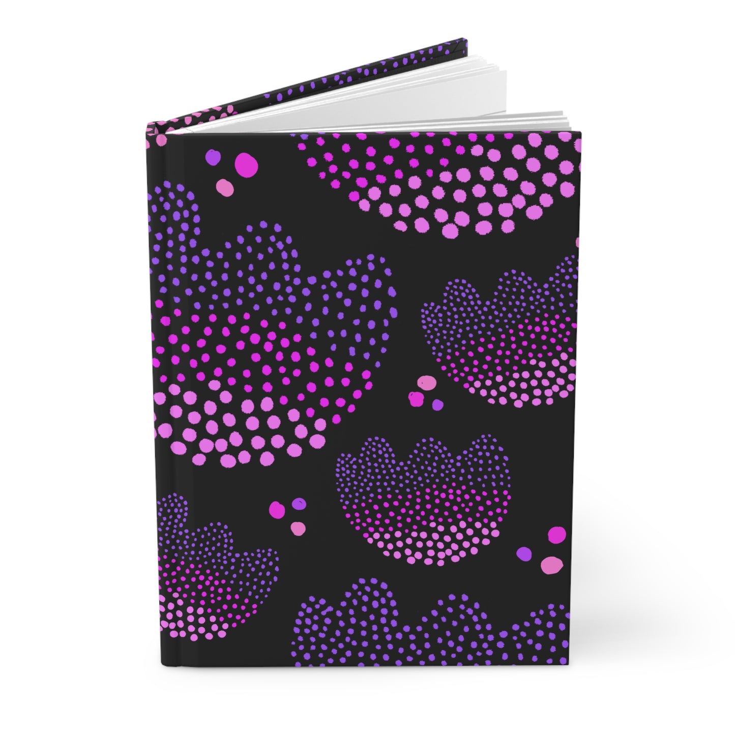 Journal, Hard Cover, Purple Dot Floral Design