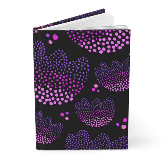 Journal, Hard Cover, Purple Dot Floral Design