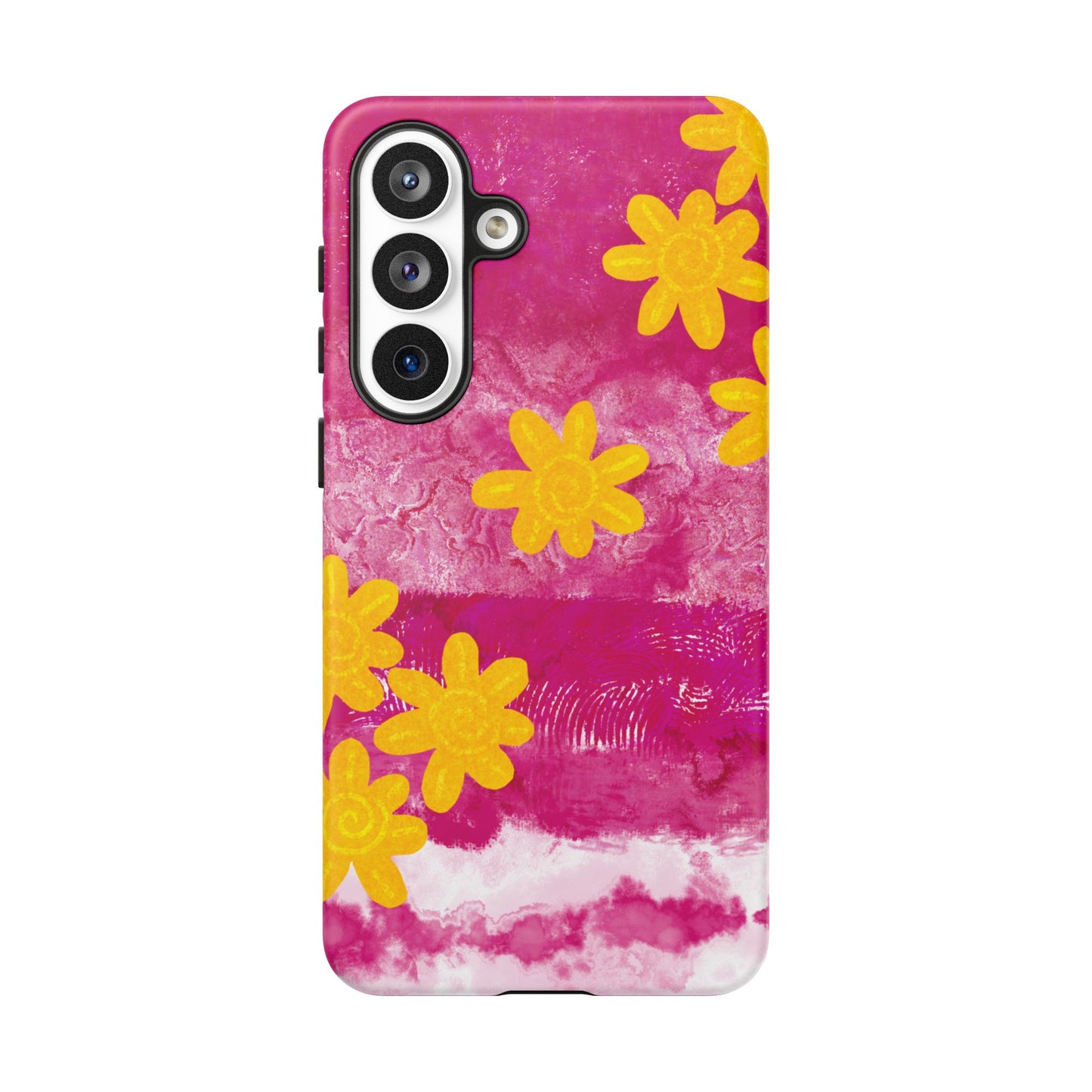 Yellow Flowers on Raspberry Phone Case| Tough Case