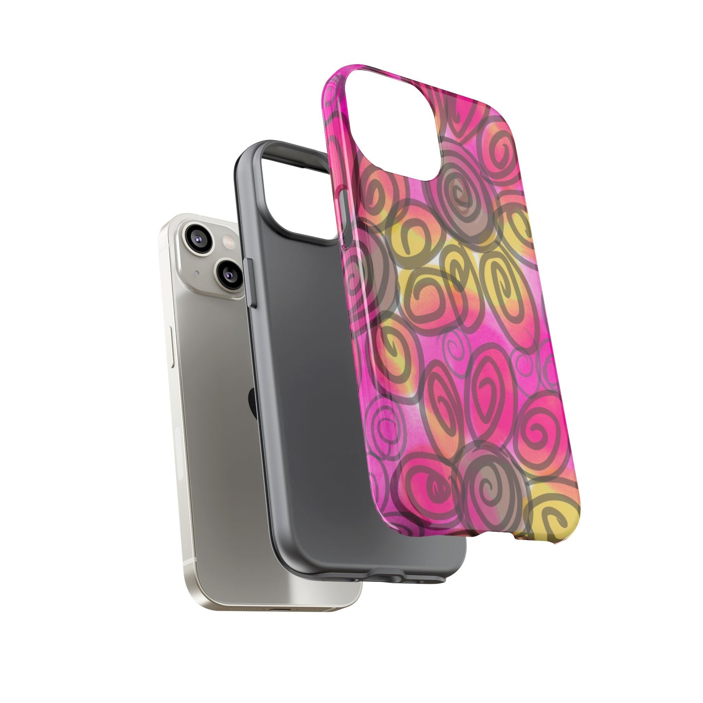 Wonky Pink Floral Phone Case| Tough Case