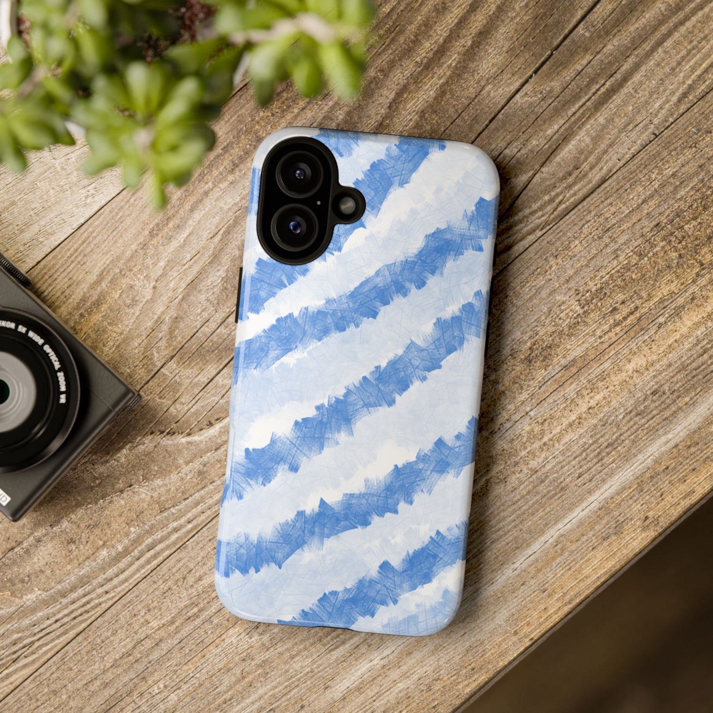 Chunky Blue Stripes Phone Case| Tough Case