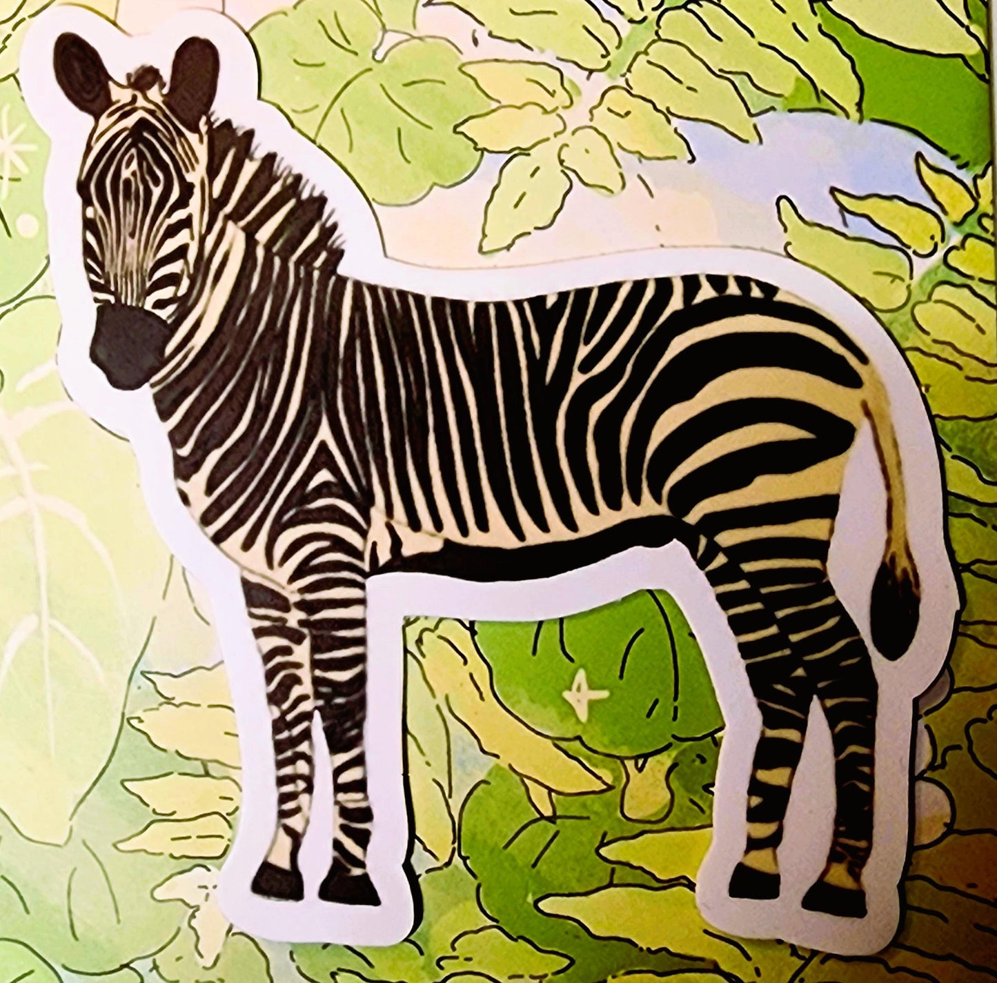Sticker, Zebra Design, Vinyl, Die-Cut, 3 Inches