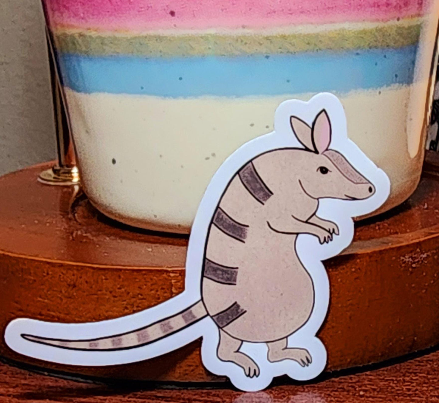 Sticker, Armadillo Creeping Design, Vinyl, 2 Inches