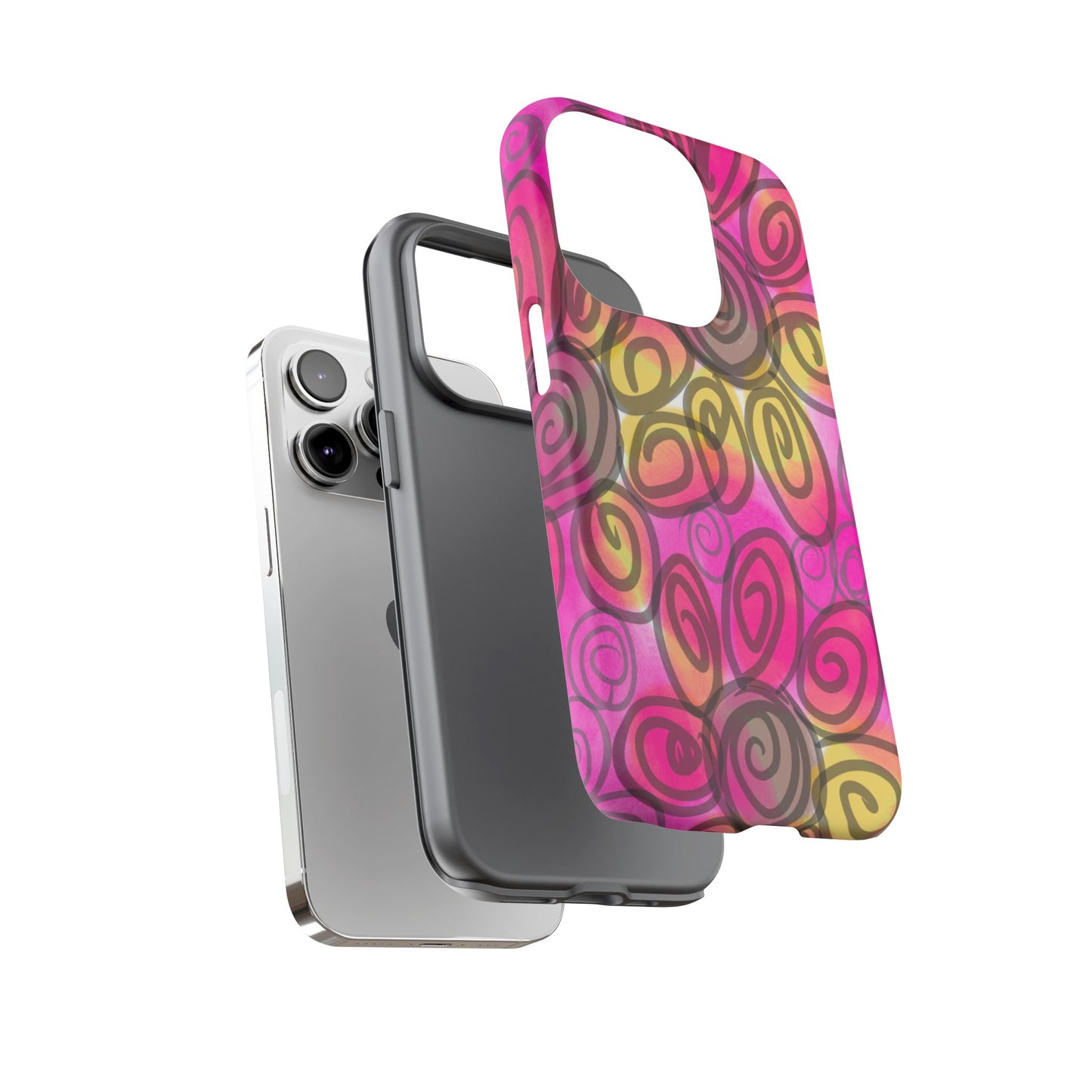 Wonky Pink Floral Phone Case| Tough Case