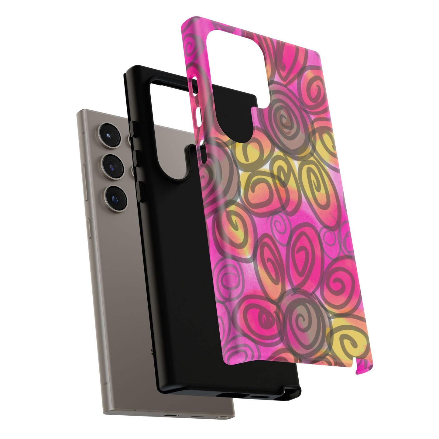 Wonky Pink Floral Phone Case| Tough Case