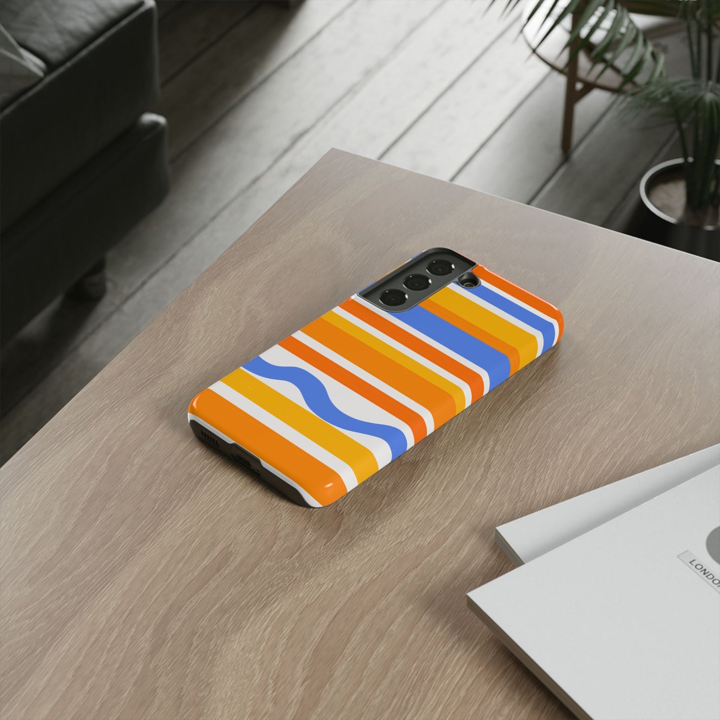 Citrus Orange Stripes Phone Case| Tough Case