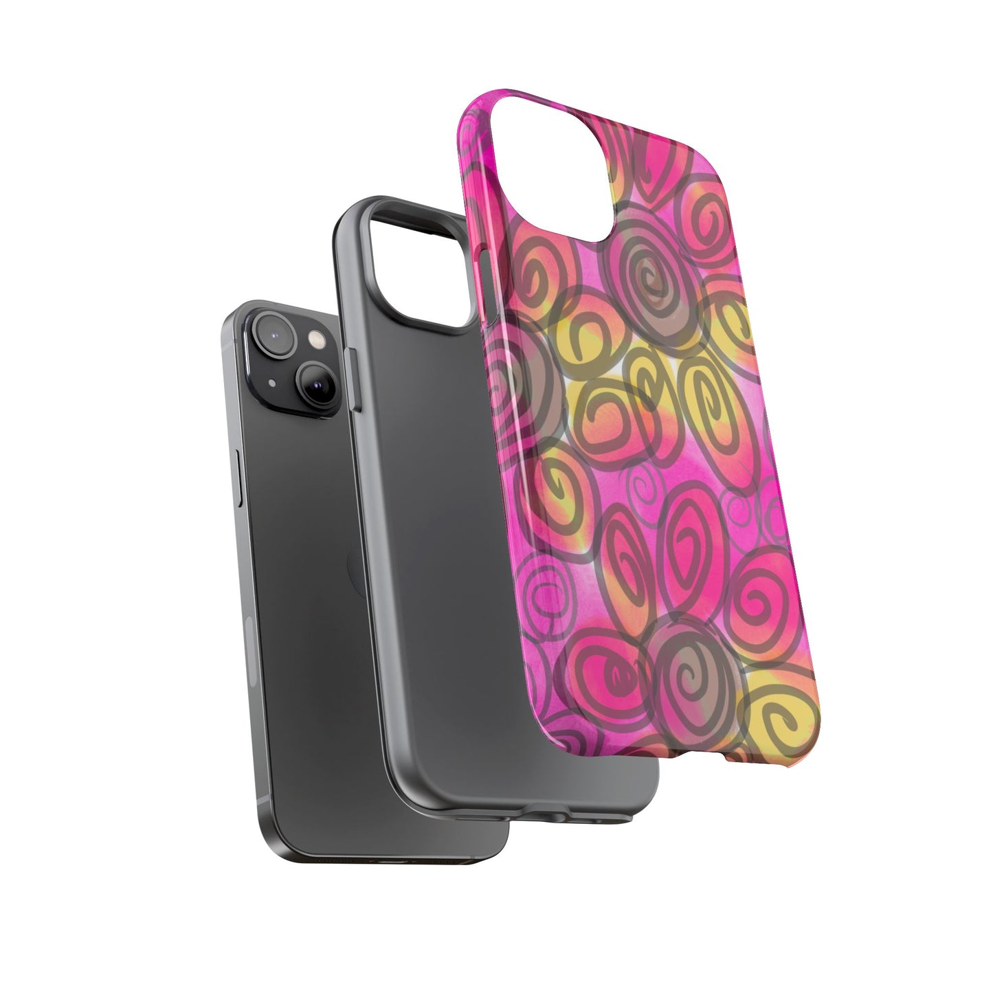 Wonky Pink Floral Phone Case| Tough Case