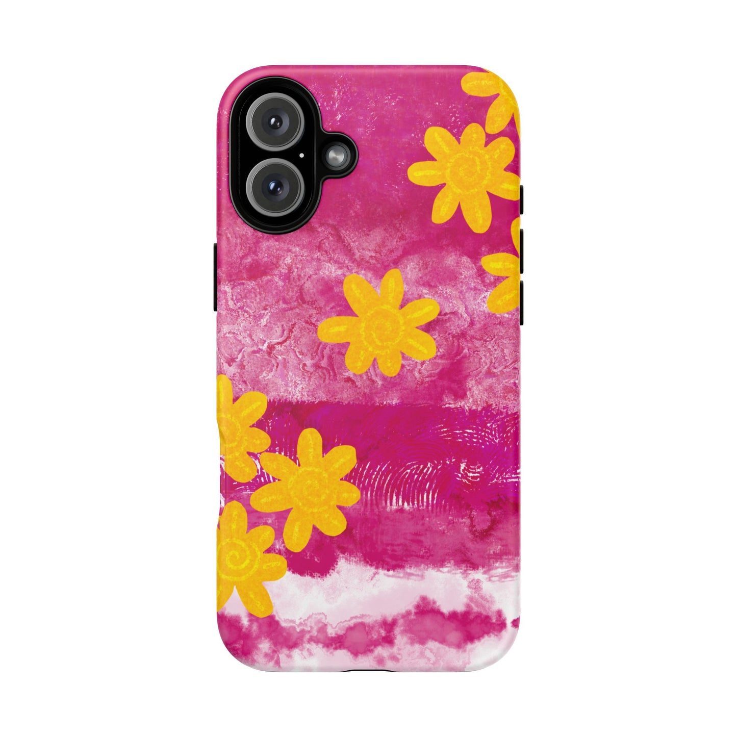 Yellow Flowers on Raspberry Phone Case| Tough Case