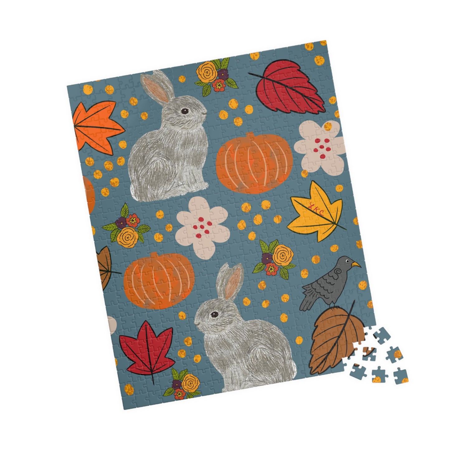 Puzzle, Bunny in Fall Theme, Jigsaw Puzzle, Family Fun, 110-520 Pieces
