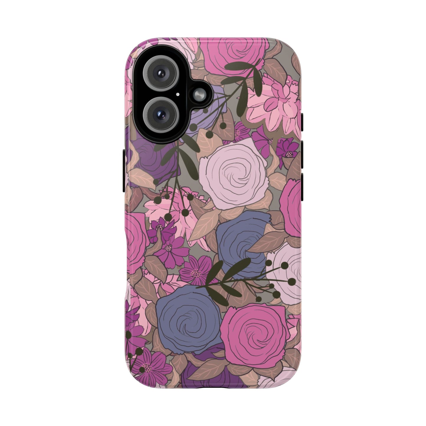 Phone Case, Pink Floral Design, Tough Phone Case