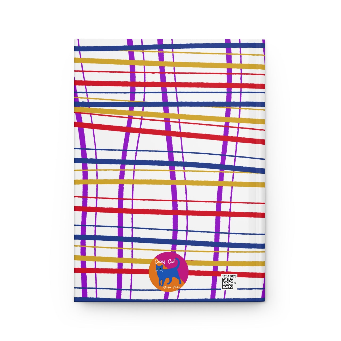 Journal, Hard Cover, Wonky Plaid Design