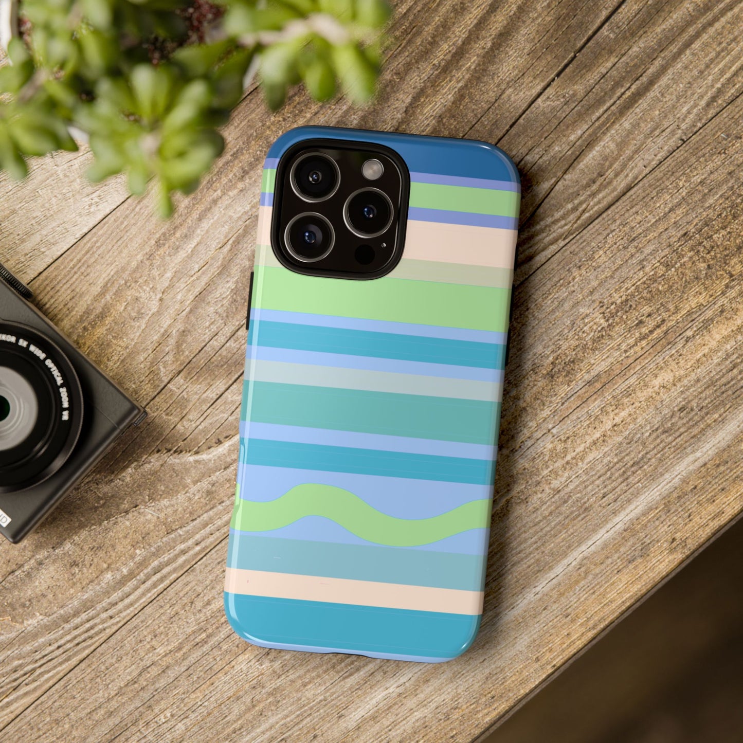 Cool Blue Stripes Phone Case| Tough Case