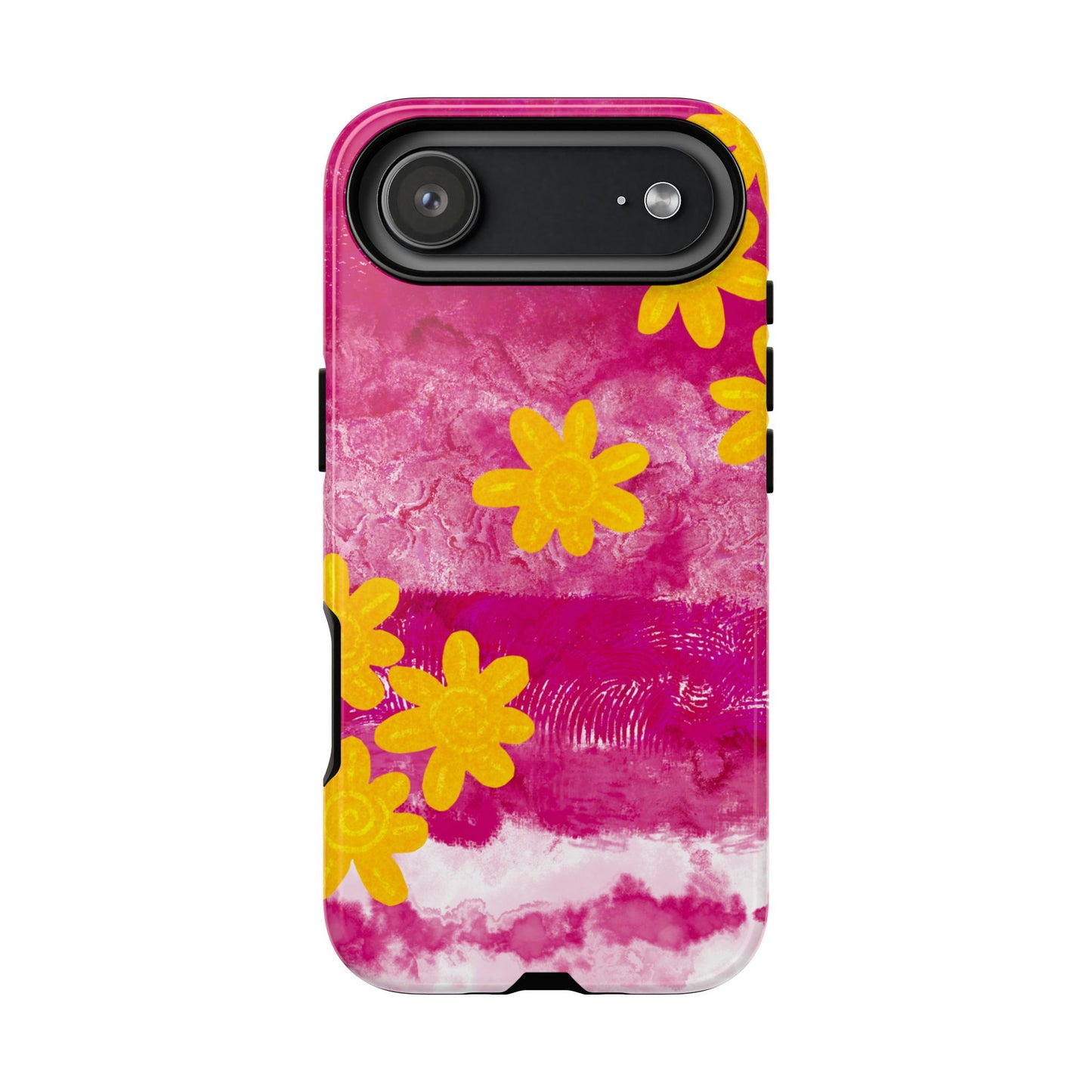 Yellow Flowers on Raspberry Phone Case| Tough Case