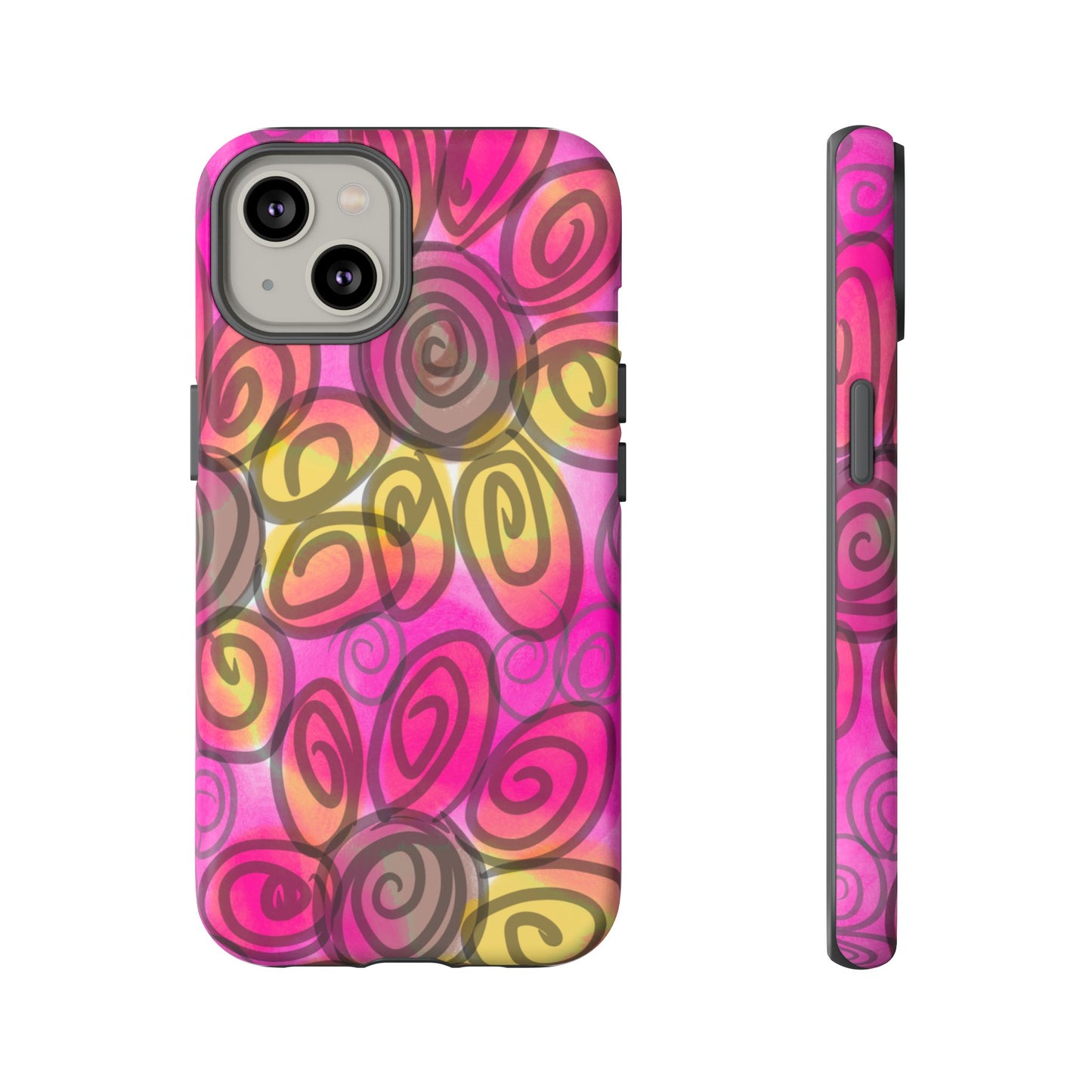 Wonky Pink Floral Phone Case| Tough Case