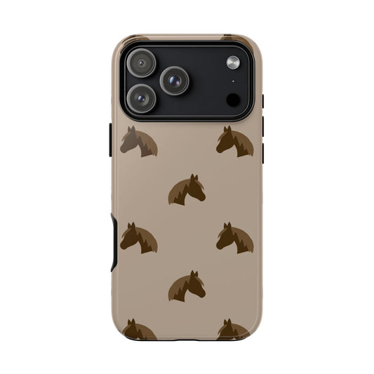 Phone Case, Tan Horse Head Design, Tough Phone Case, Year of the Horse