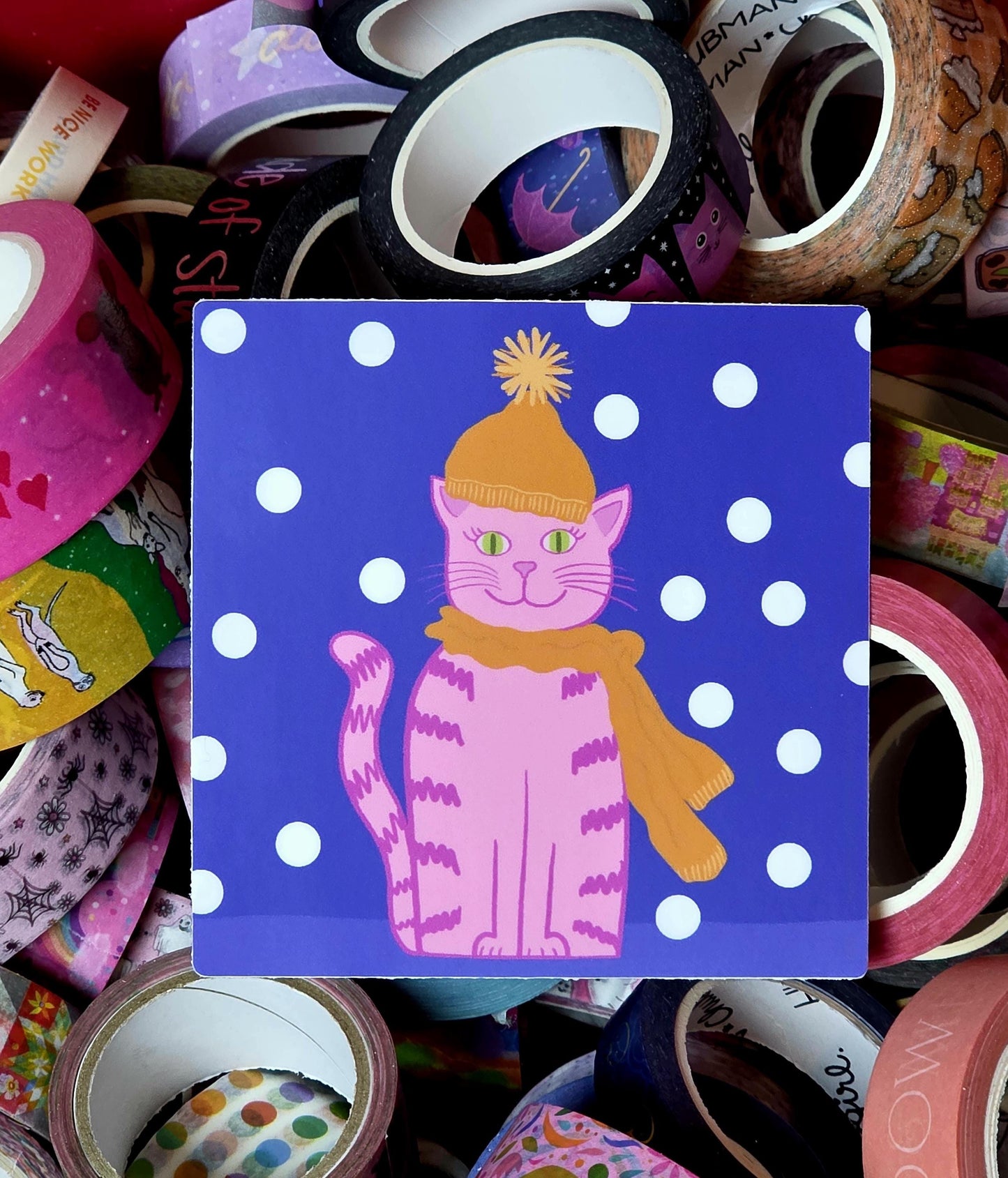 Cat Themed Sticker Pack, 7 Cat Stickers, Vinyl decals