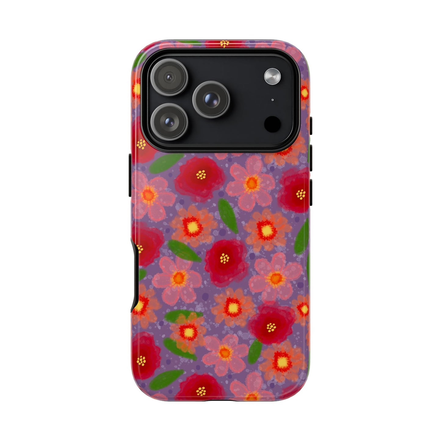 Phone Case, Vibrant Pinkish Floral Design, Tough Phone Case