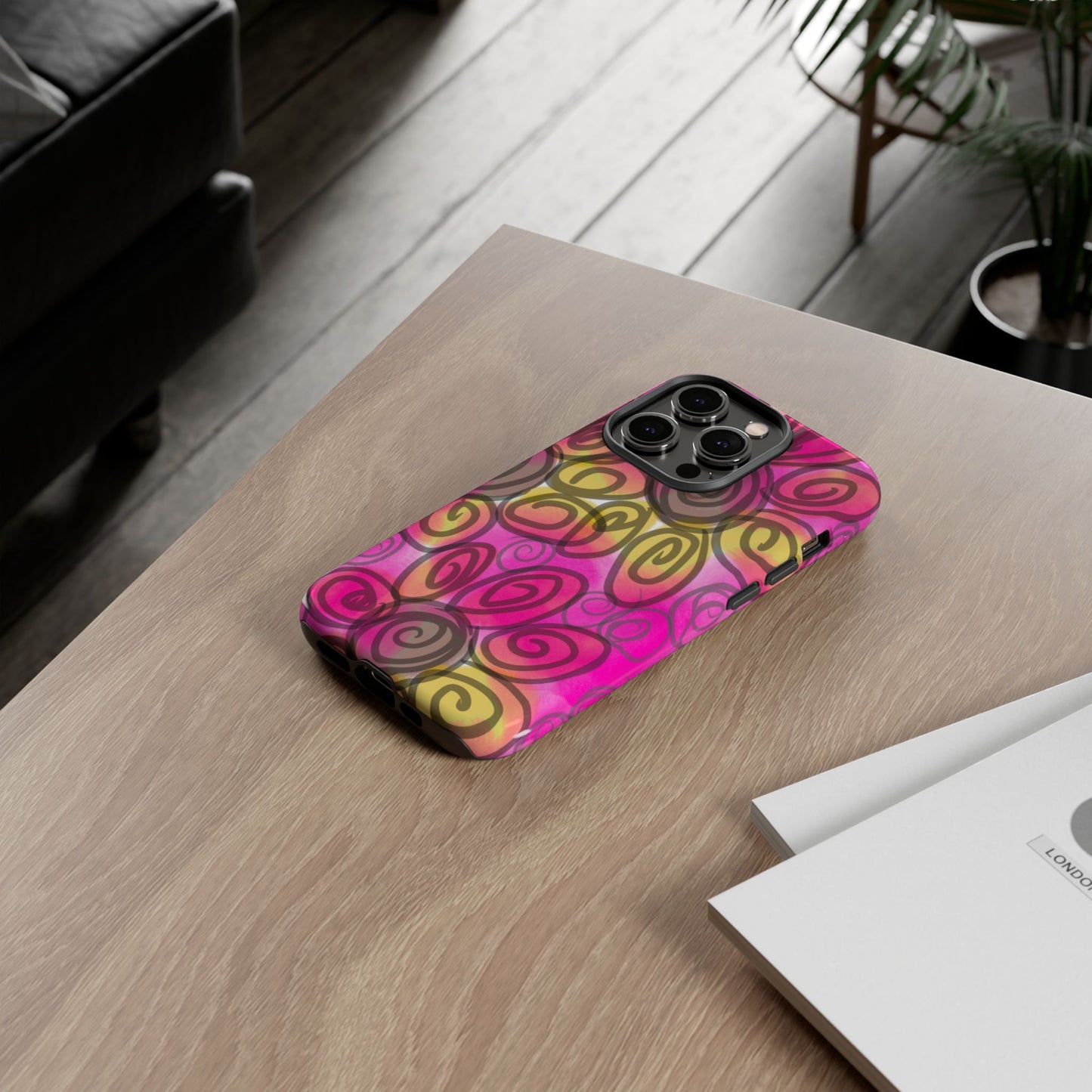 Wonky Pink Floral Phone Case| Tough Case