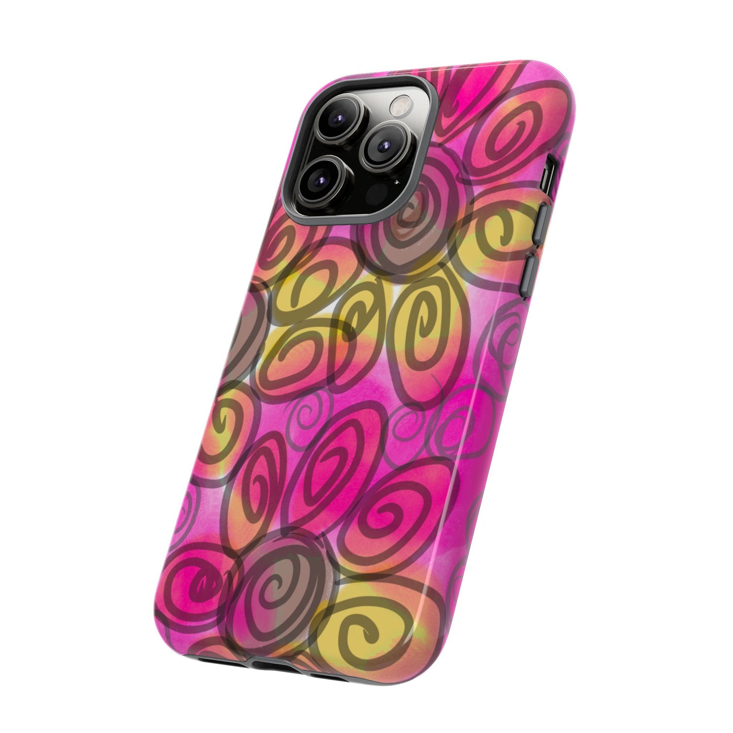 Wonky Pink Floral Phone Case| Tough Case
