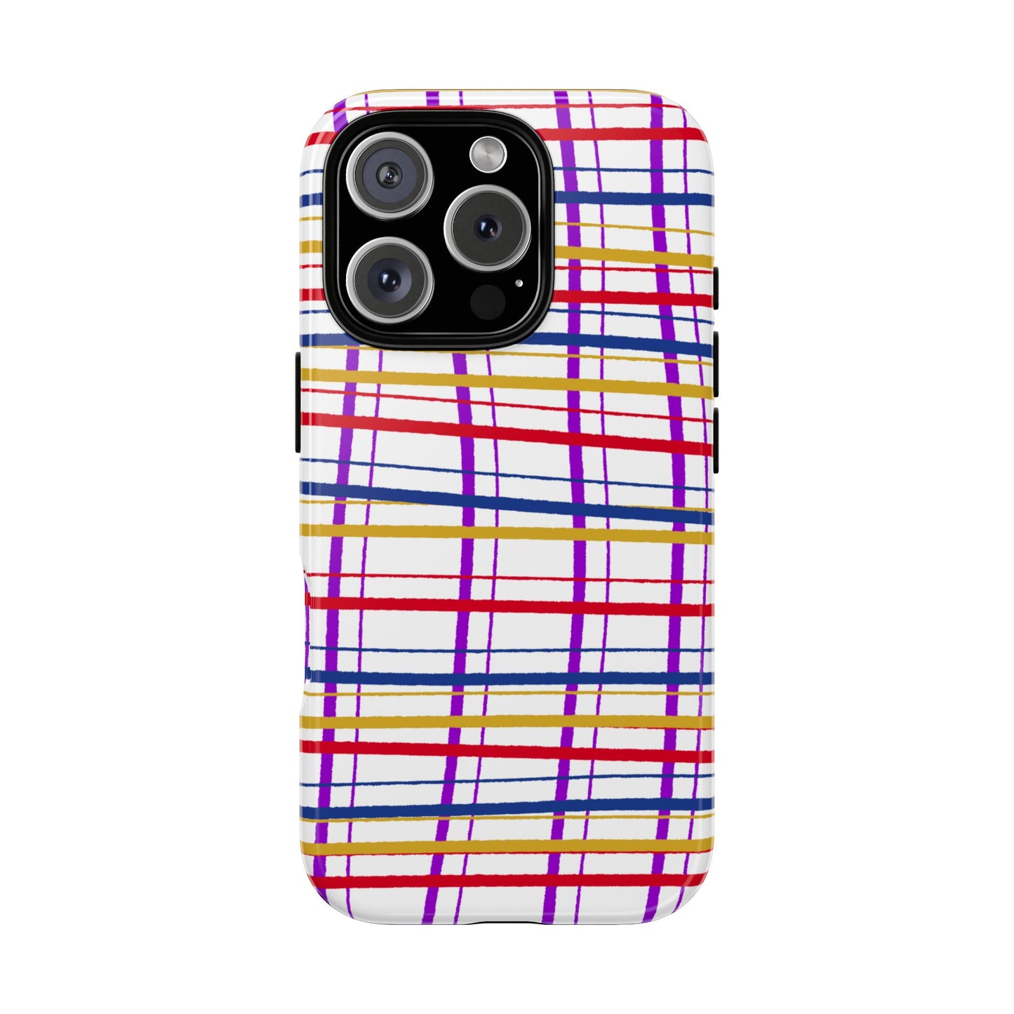 Phone Case, Wonky Plaid Design, Tough Phone Case