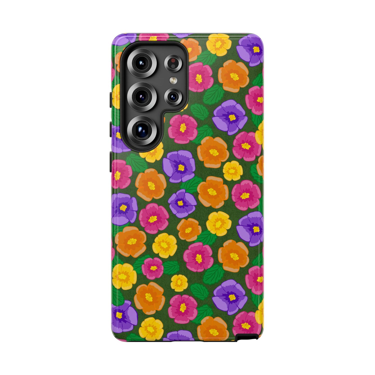 Phone Case, Pansies Artistic Design, Tough Phone Case