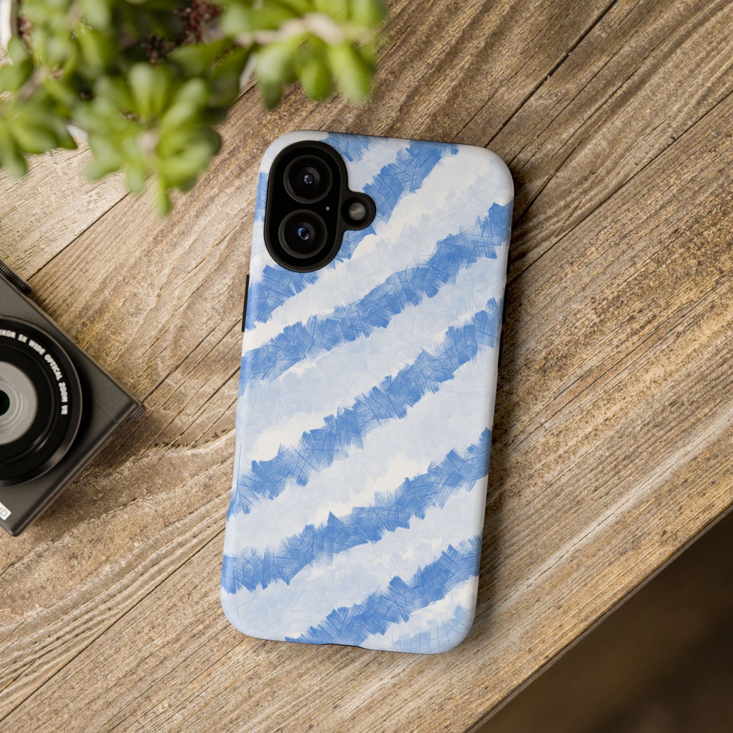 Chunky Blue Stripes Phone Case| Tough Case