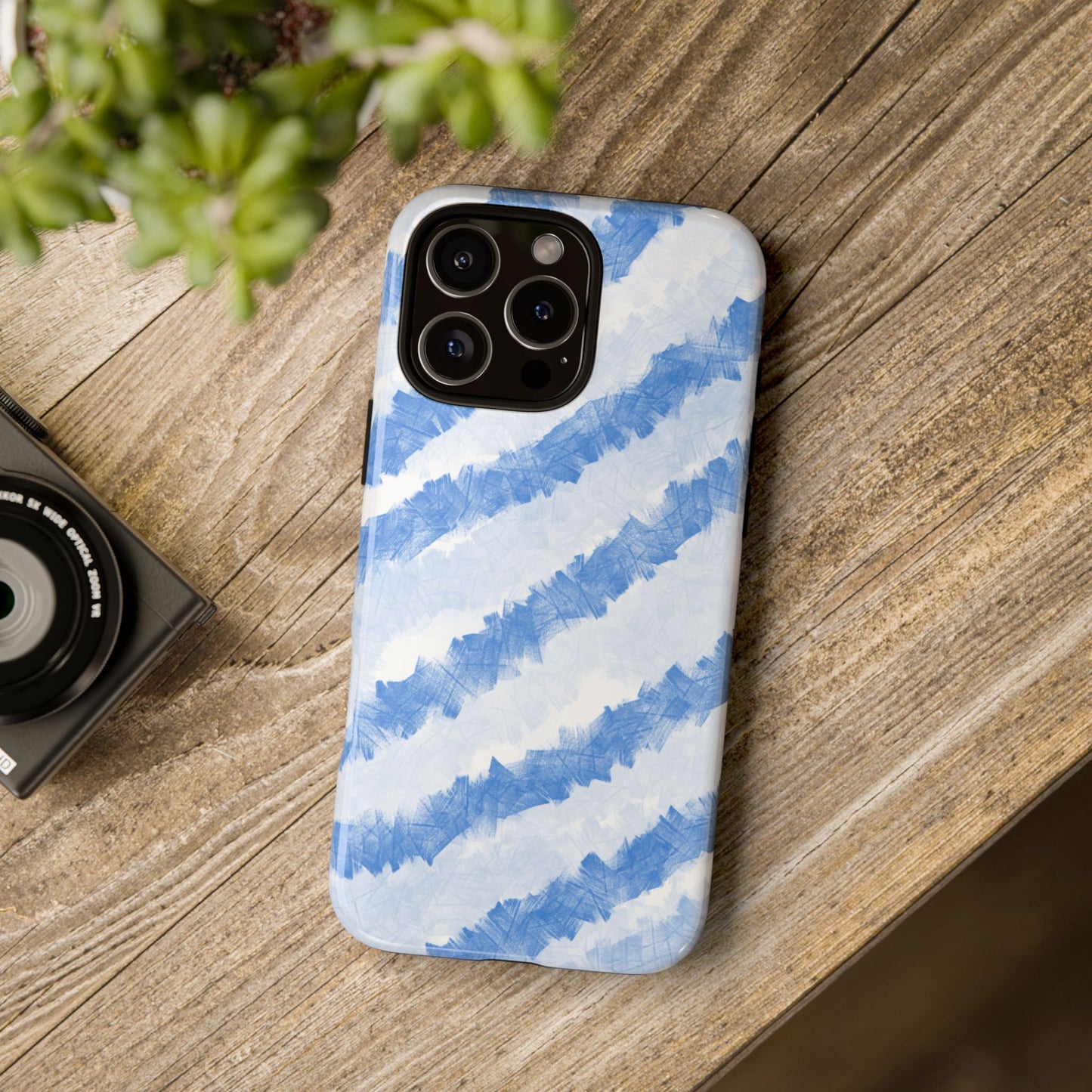 Chunky Blue Stripes Phone Case| Tough Case
