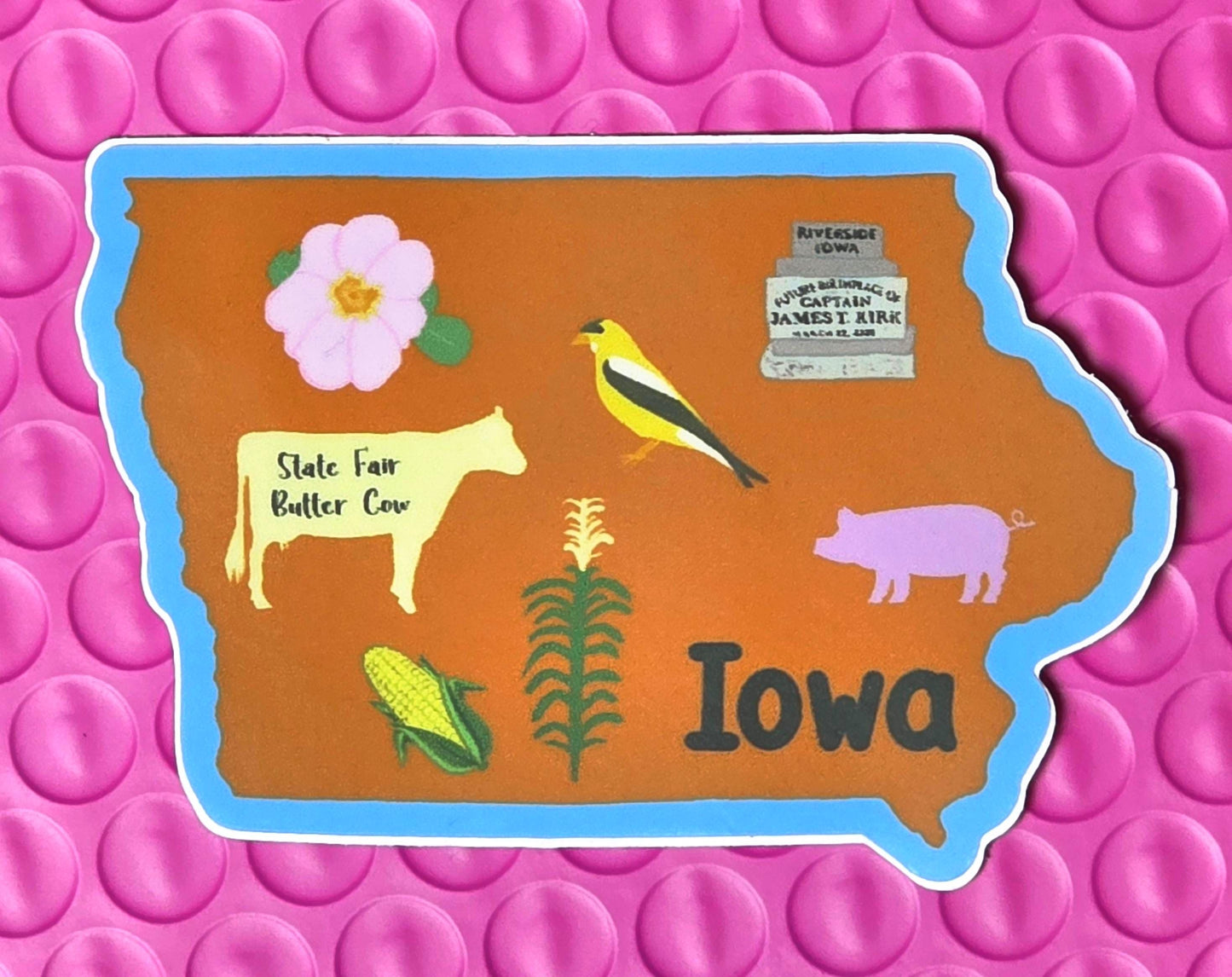 Sticker, Iowa State Sticker, Vinyl, Die-Cut, 3 Inch