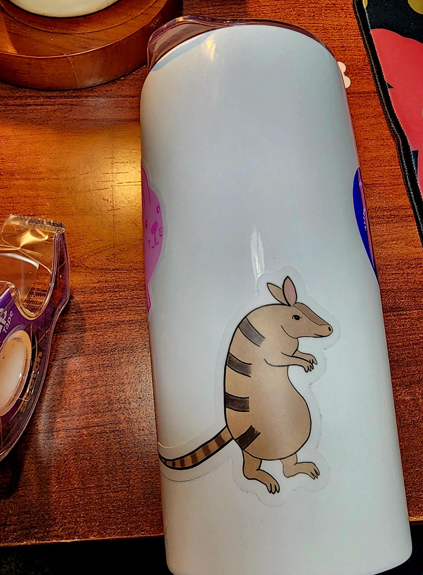 Sticker, Armadillo Creeping Design, Vinyl, 2 Inches