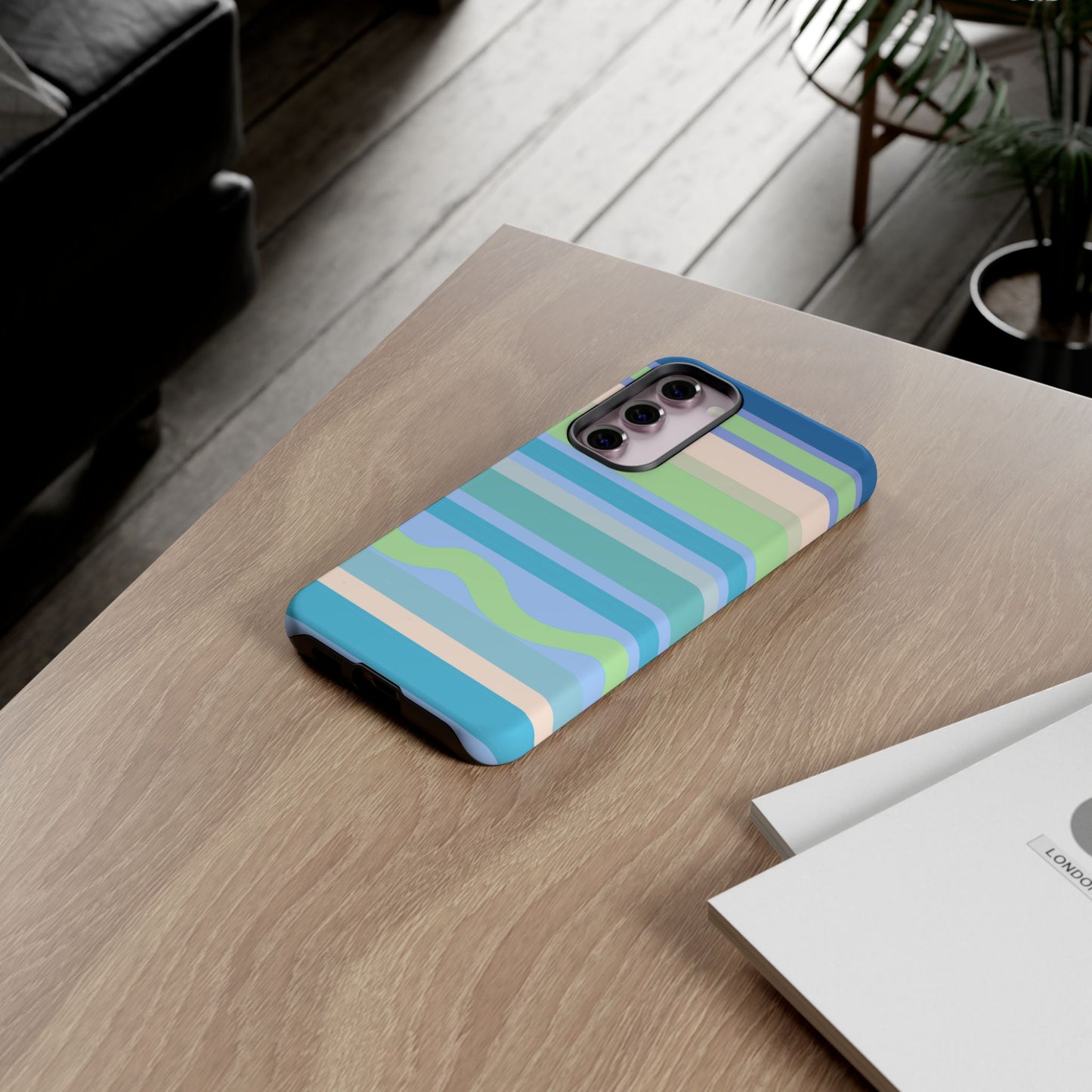 Cool Blue Stripes Phone Case| Tough Case