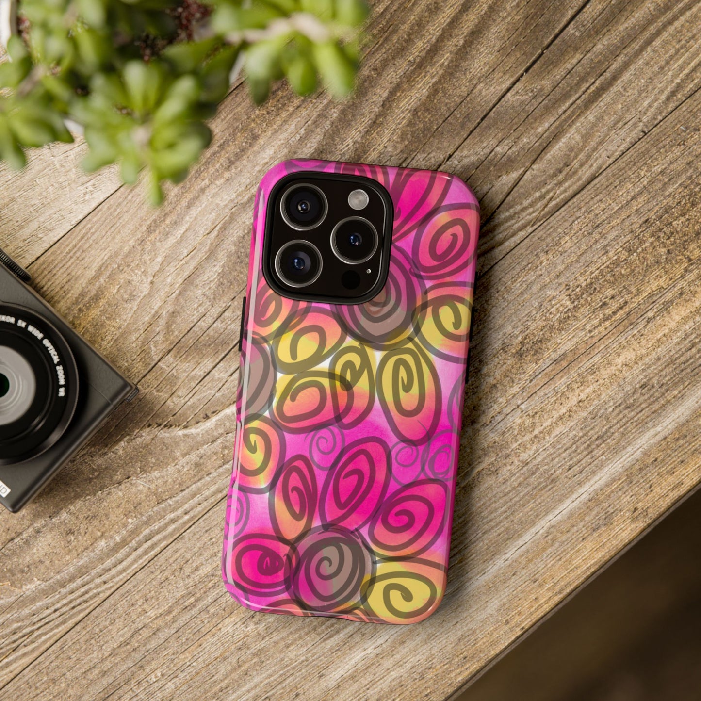 Wonky Pink Floral Phone Case| Tough Case