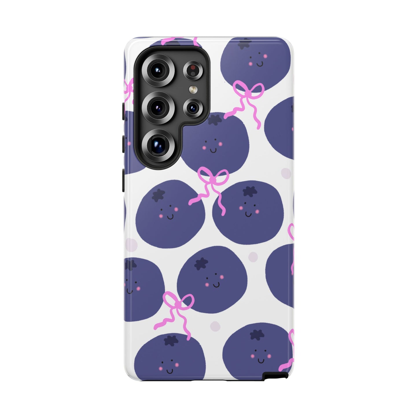 Phone Case, Blueberry Design on White, Tough Phone Case