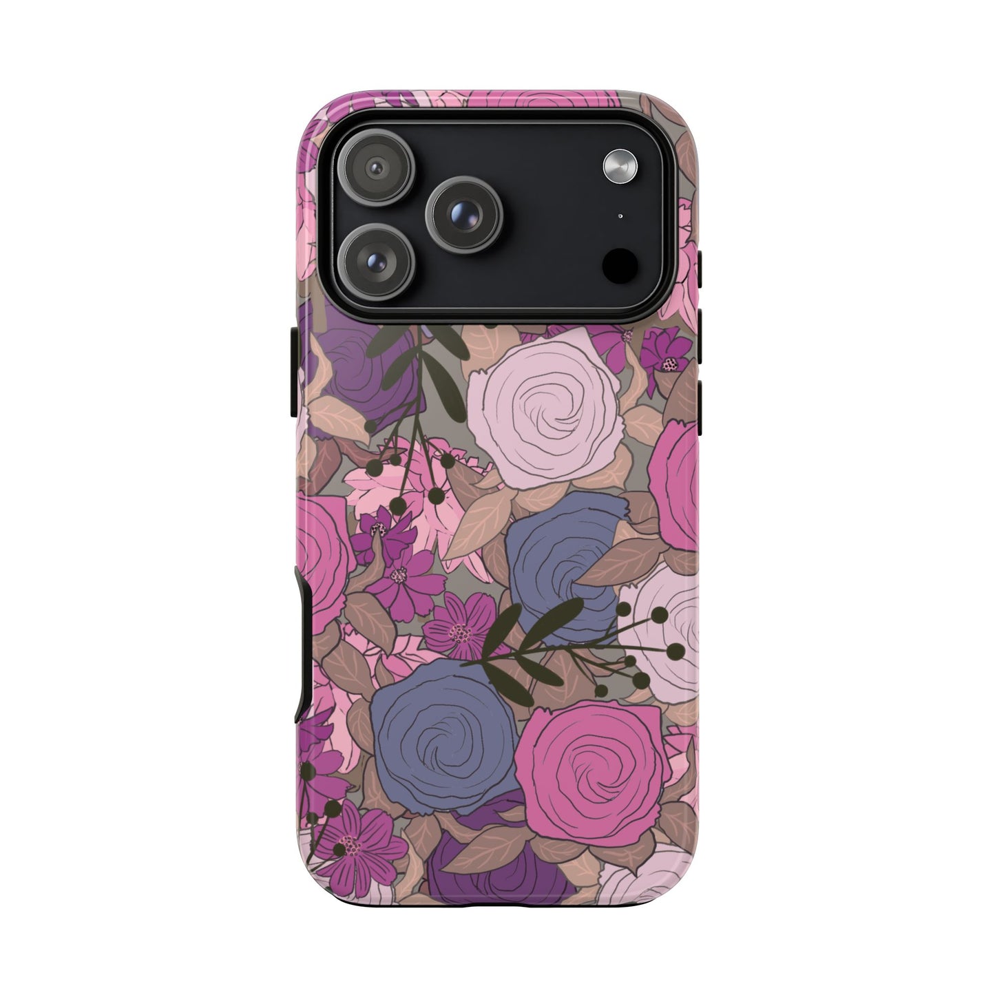 Phone Case, Pink Floral Design, Tough Phone Case
