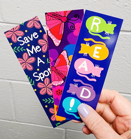 Bookmarks, Choose From Cat, Floral and Butterfly Designs