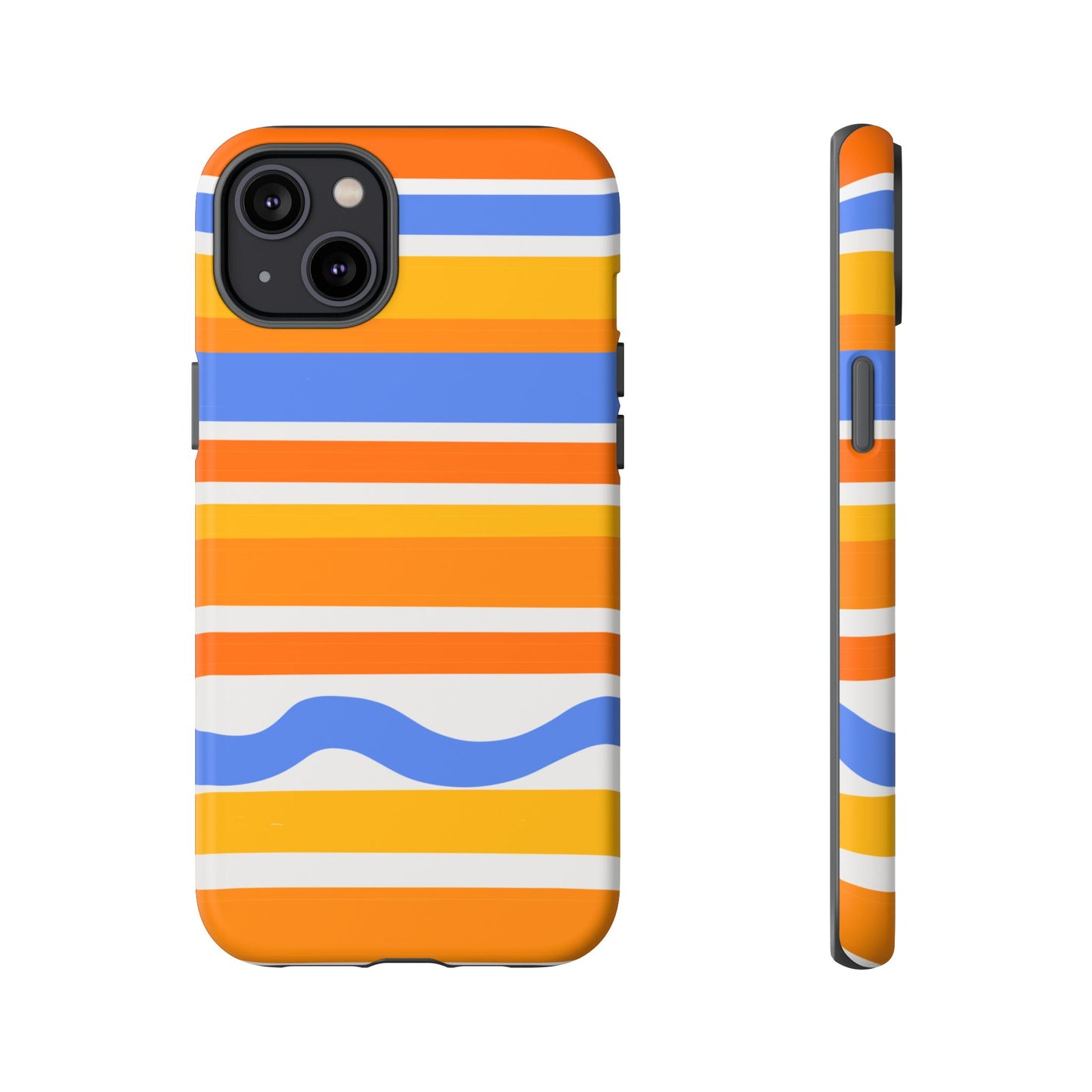 Citrus Orange Stripes Phone Case| Tough Case