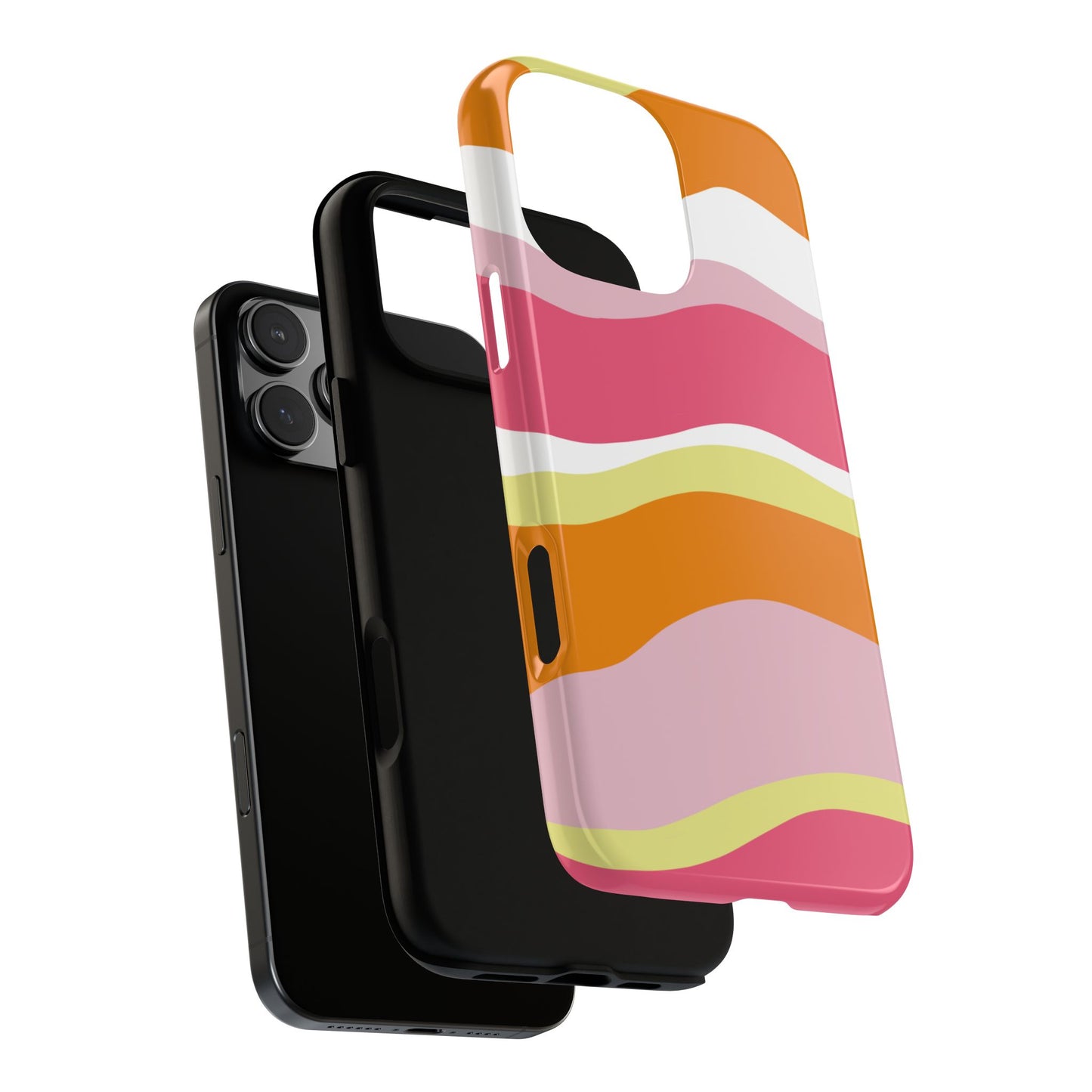 Wavy Pink and Orange Layers Phone Case| Tough Case