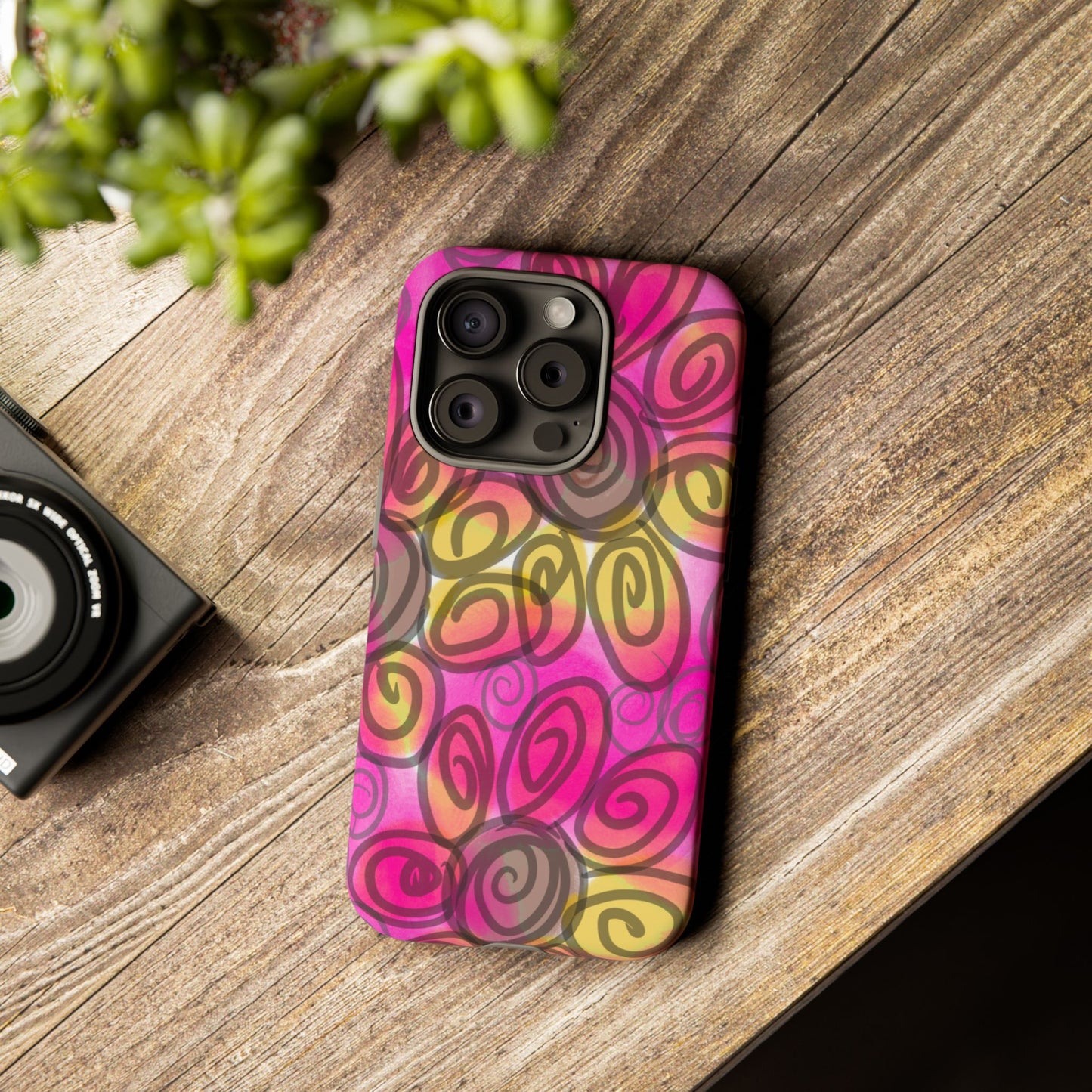 Wonky Pink Floral Phone Case| Tough Case