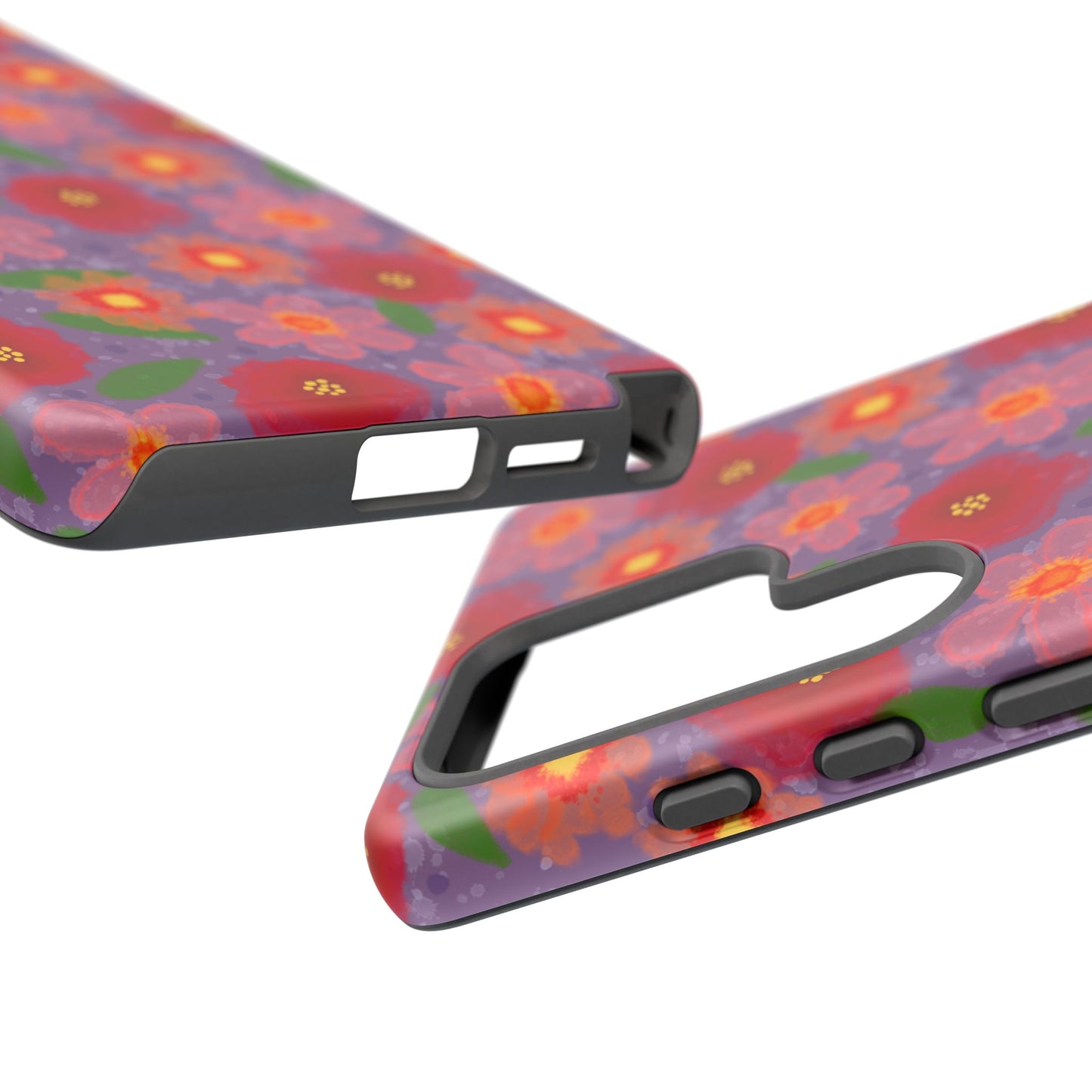 Phone Case, Vibrant Pinkish Floral Design, Tough Phone Case