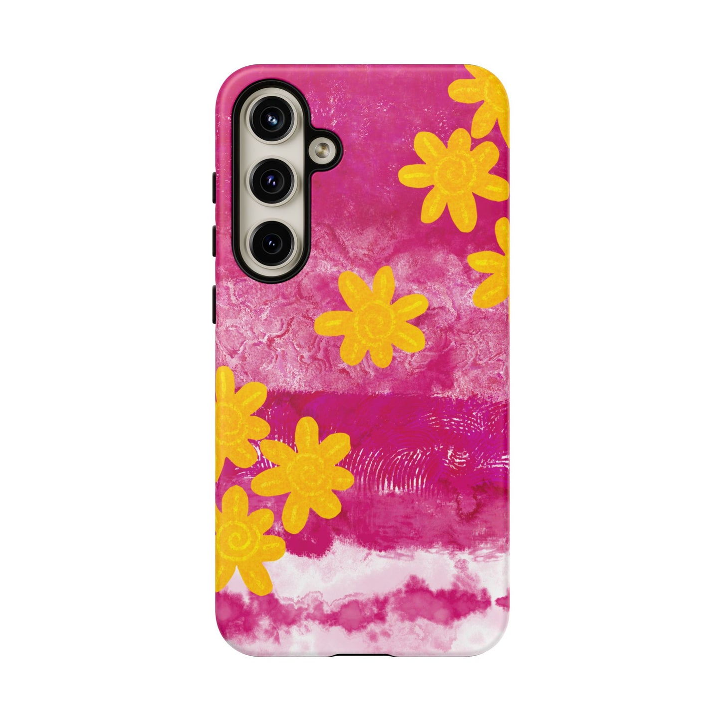 Yellow Flowers on Raspberry Phone Case| Tough Case