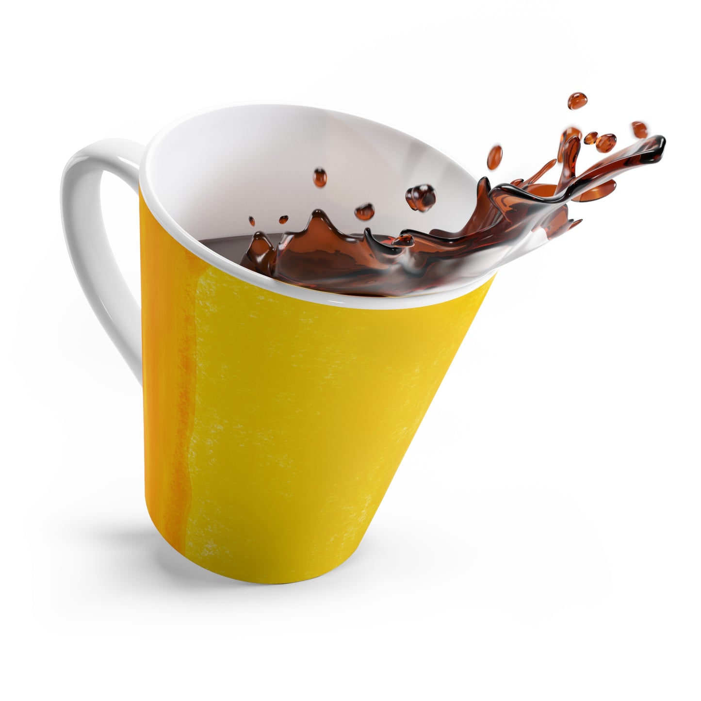 Mug, Artistic Yellow Spring Design, Latte Cup, 12 Ounce