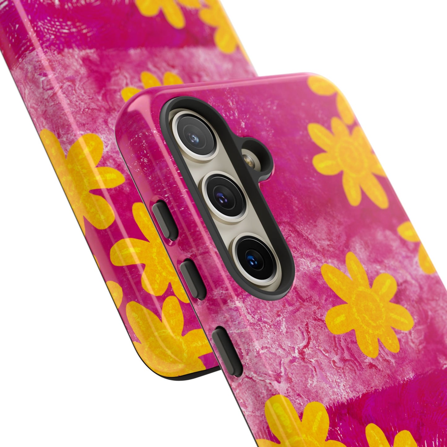 Yellow Flowers on Raspberry Phone Case| Tough Case