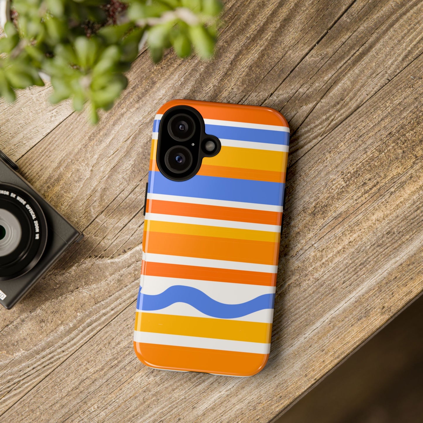 Citrus Orange Stripes Phone Case| Tough Case