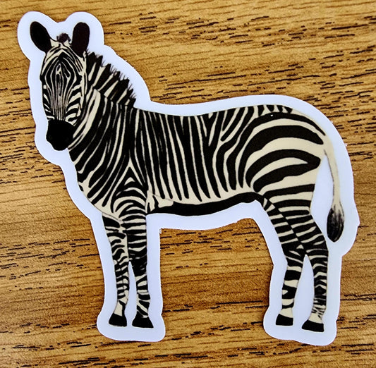 Sticker, Zebra Design, Vinyl, Die-Cut, 3 Inches