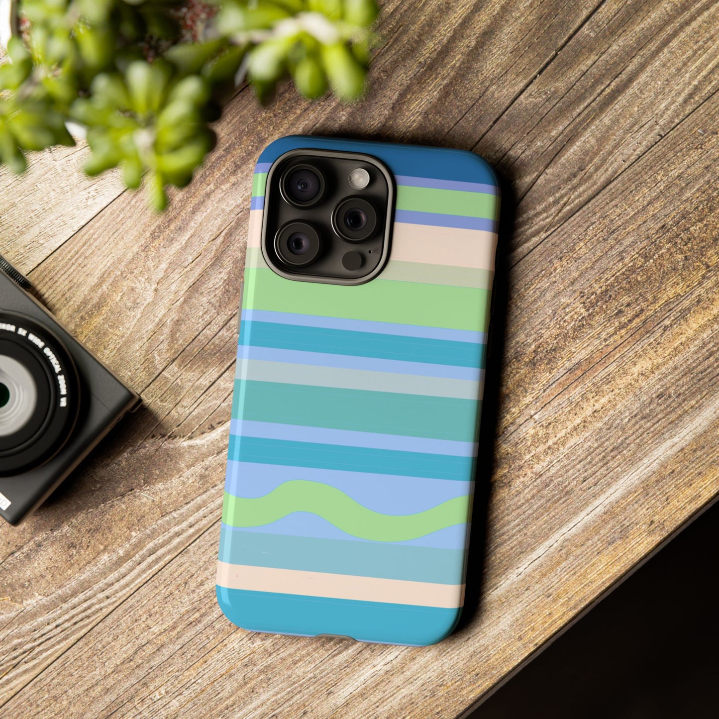 Cool Blue Stripes Phone Case| Tough Case