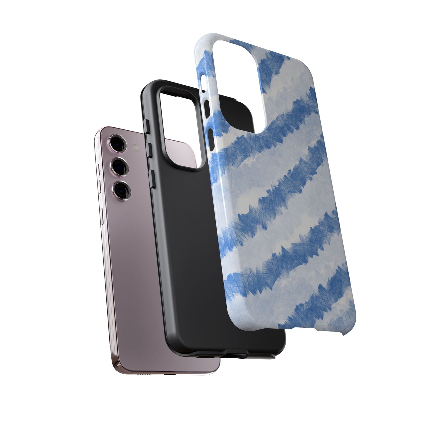 Chunky Blue Stripes Phone Case| Tough Case
