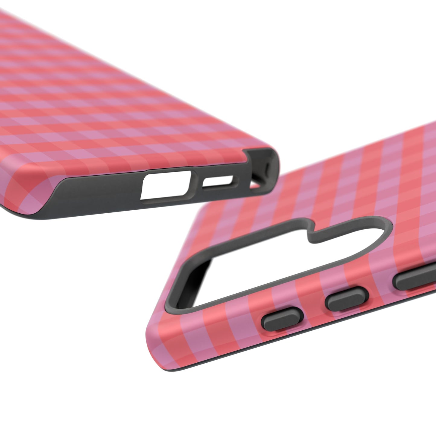 Phone Case, Pink Gingham Design, Tough Phone Case