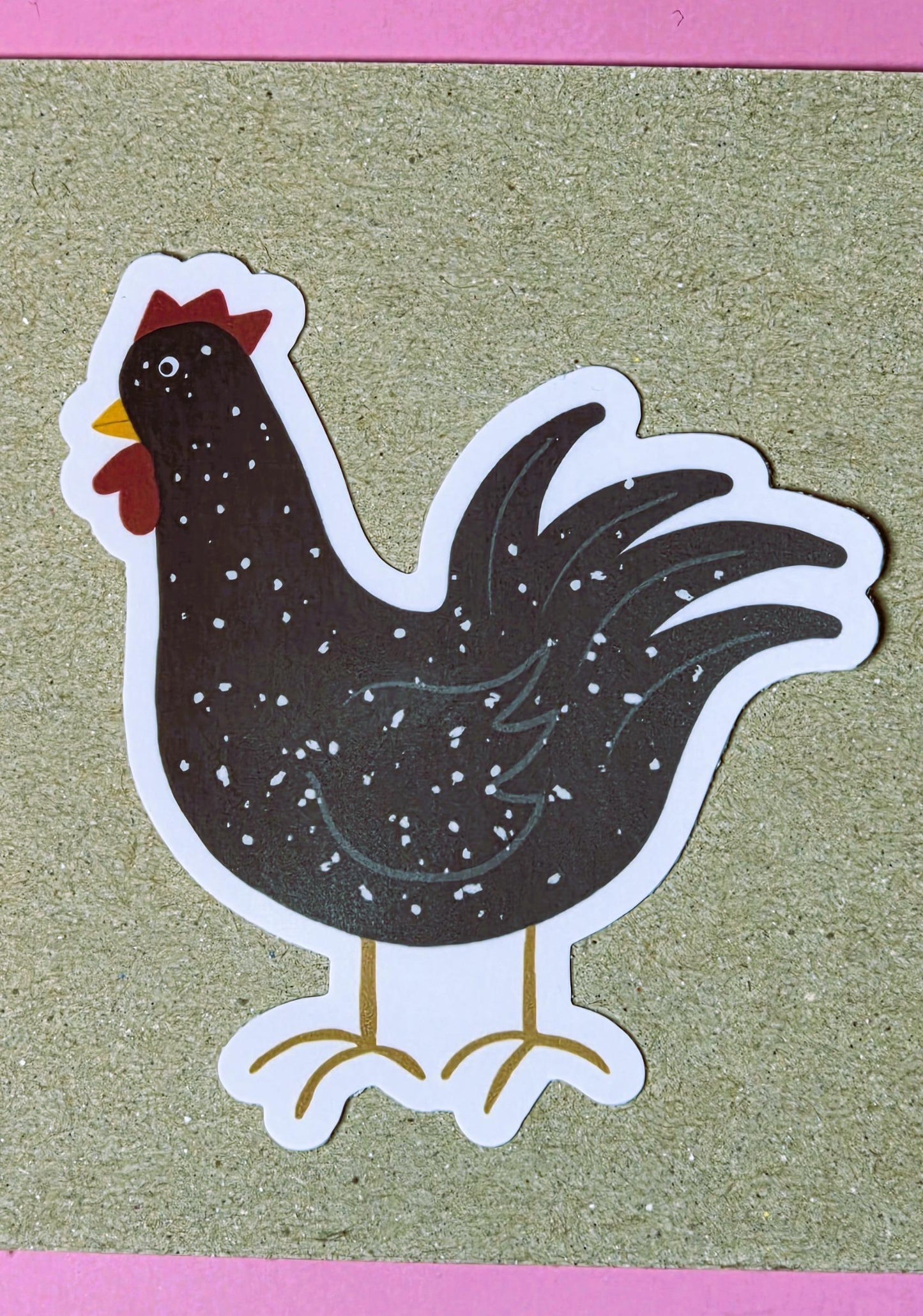 Sticker, Chickens, Choose Brown or Black Speckled, Vinyl, Die-Cut, 3 Inch