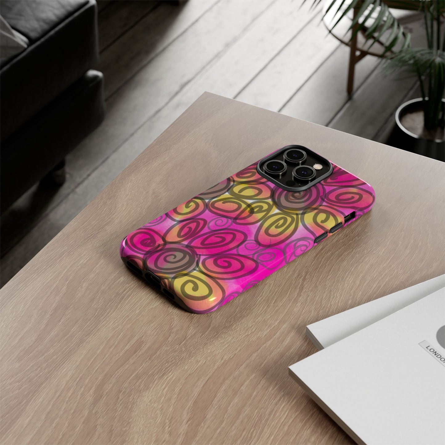 Wonky Pink Floral Phone Case| Tough Case