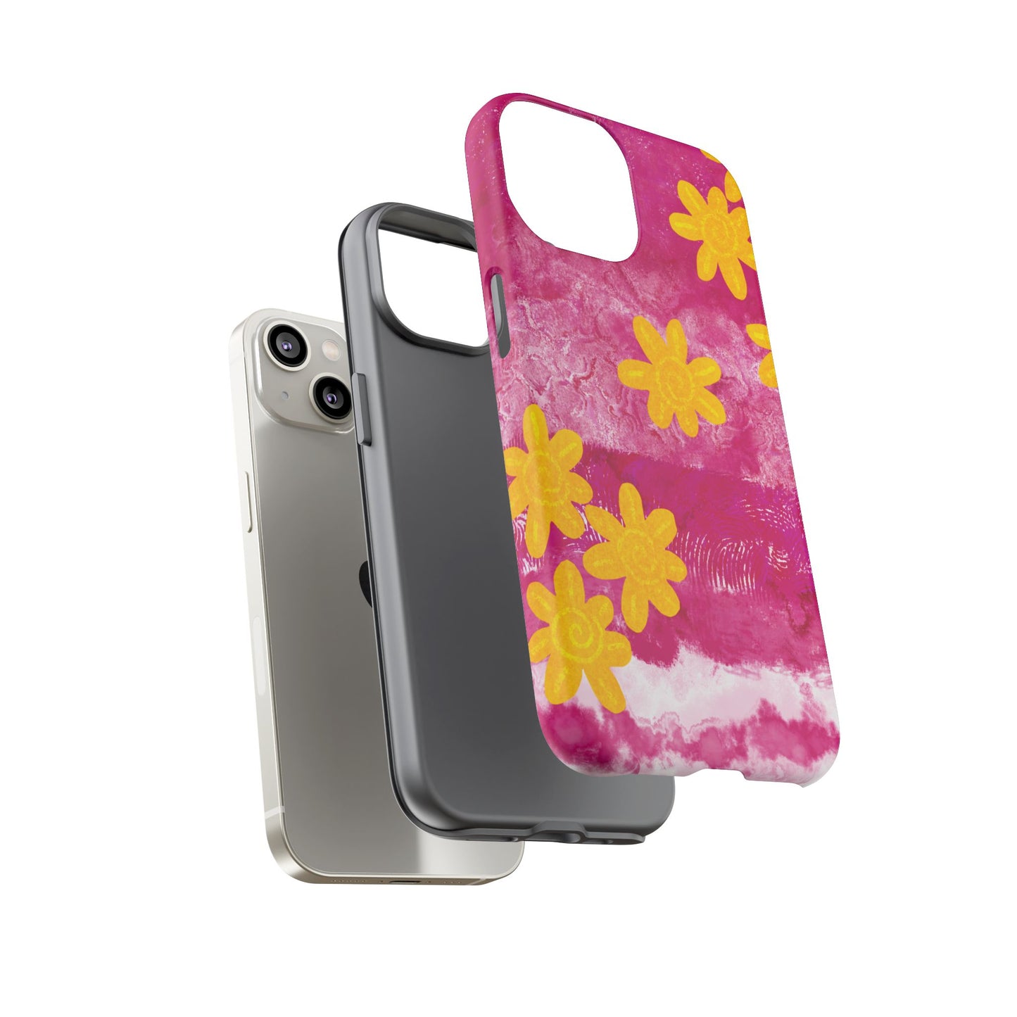 Yellow Flowers on Raspberry Phone Case| Tough Case