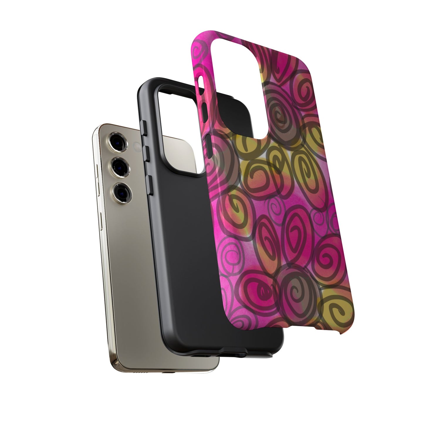 Wonky Pink Floral Phone Case| Tough Case